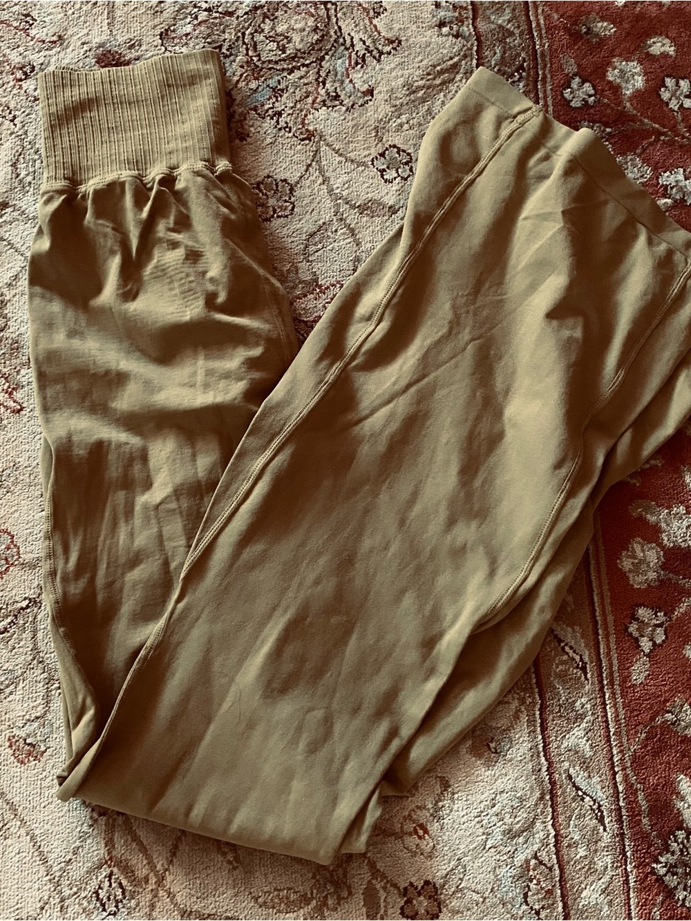 Free People Olive Green Flared Leggings